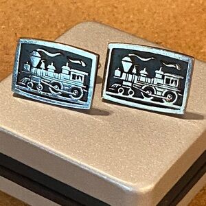 Vintage Antique Train Design Cufflinks